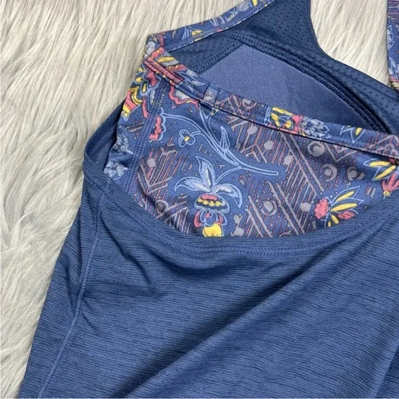 Prana Miley 2 In 1 Tank Top Blue Floral Size Small - Picture 2 of 8